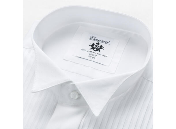 387-B Tux Slim White M Smoking skjorte