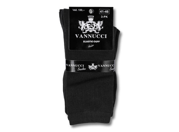 Elastic Sock 3pk (41-46) Black PAR Dress sokk, herre av bambus