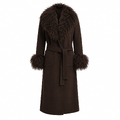 26AW00888 DT Dark Brown M/L Ladie's Wool Coat