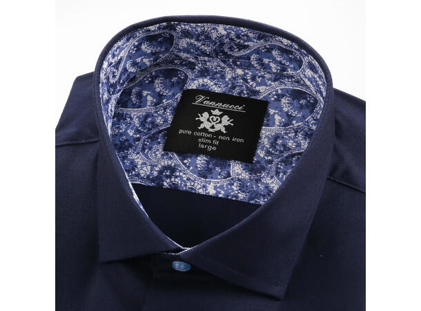 3008 SS Mod Navy L Short Sleeve Non-Iron Shirt