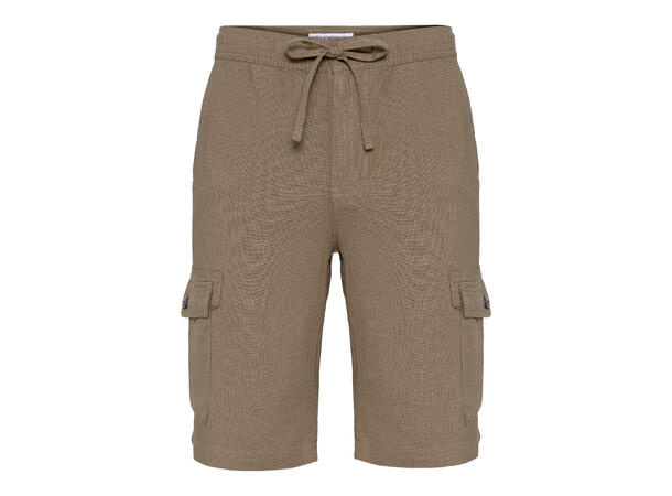 Cargo Shorts Brown L Men's LINEN Cargo Shorts