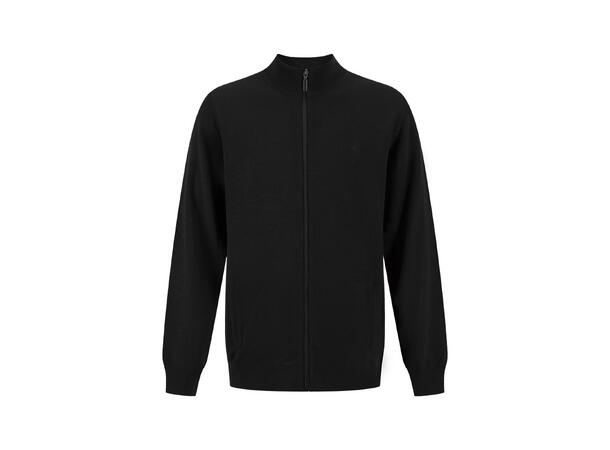 YTT07268 VN Full Zip Black L Men's Merino Wool Sweater