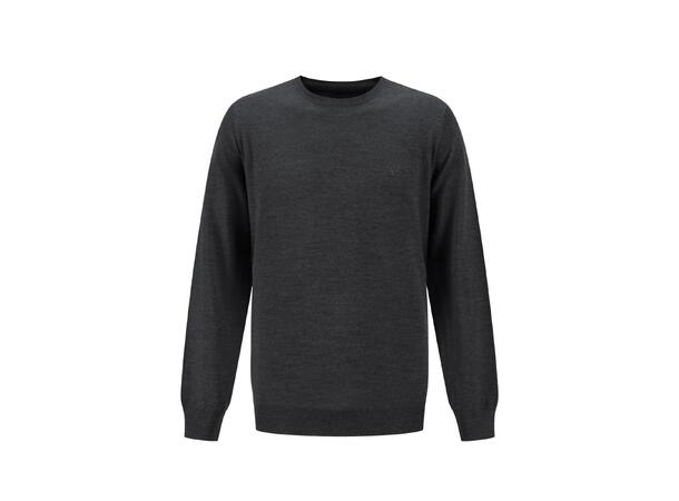 YTT07307 VN R-Neck Charcoal L Men's Merino Wool Sweater