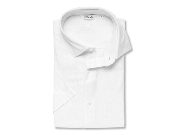 1122-S Slim Offwhite L Short Sleeve LINEN