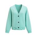 YTT07463 Green S/M Ladie's Cardigan