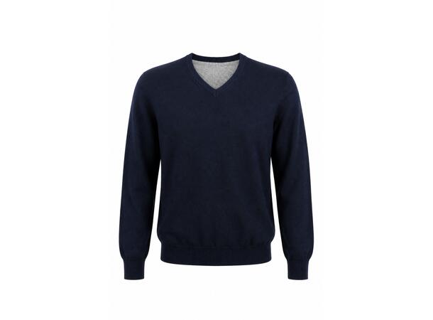 YTT07698 Navy M Men's Cashmere V-Neck Sweater