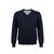 YTT07698 Navy M Men's Cashmere V-Neck Sweater 