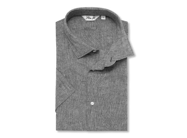 1122-S Slim Grey M Short Sleeve LINEN