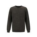 YTT07307 VN R-Neck Brown S Men's Merino Wool Sweater