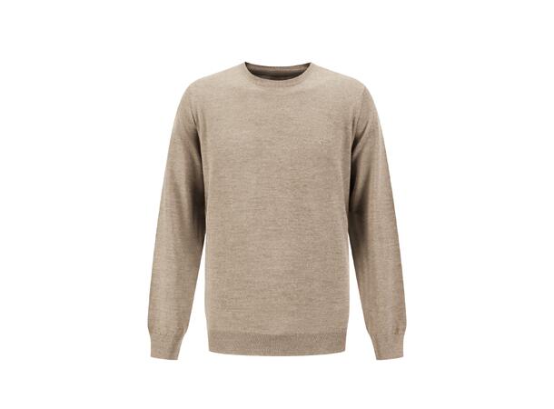 YTT07307 VN R-Neck Sand L Men's Merino Wool Sweater