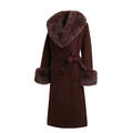 25AW00887 DT Dark Brown M/L Ladie's Wool Coat