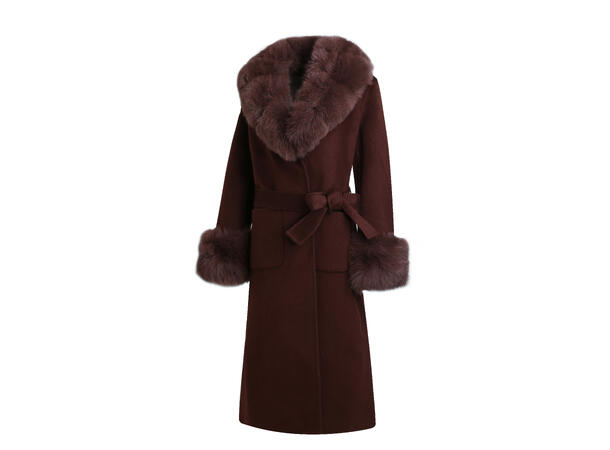 25AW00887 DT Dark Brown M/L Ladie's Wool Coat
