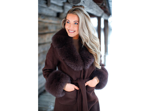 25AW00887 DT Dark Brown M/L Ladie's Wool Coat