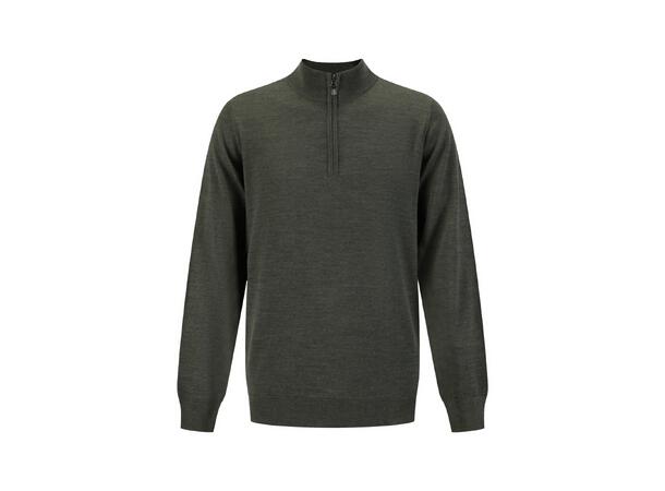 YTT07308 PF Zip Olive L Men's Half Zip Sweater