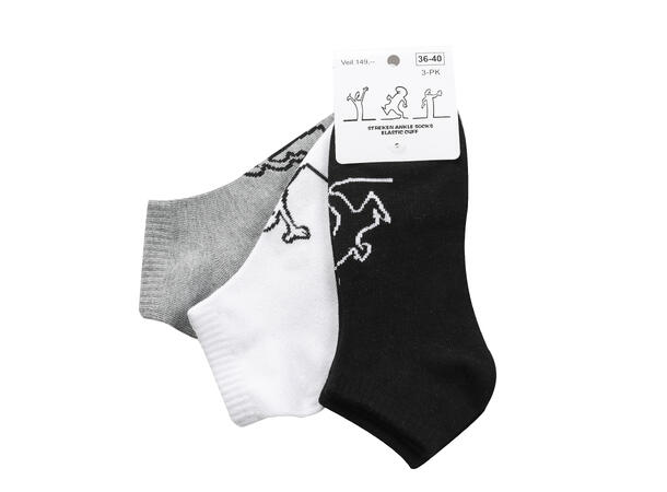 Streken Socks 3pk Ancle 36-40 3pk Ancle Sock, Ass. colors.