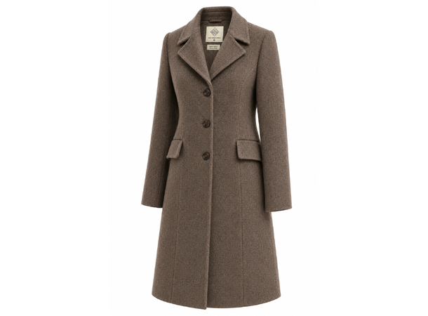 26AW01030 DT Dark Brown S Ladie's Slim Fit Wool Coat