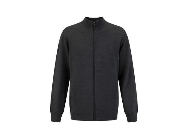 YTT07268 VN Full Zip Charcoal L Men's Merino Wool Sweater