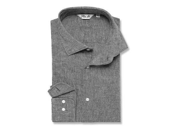 1122-L Slim Grey M Long Sleeve LINEN