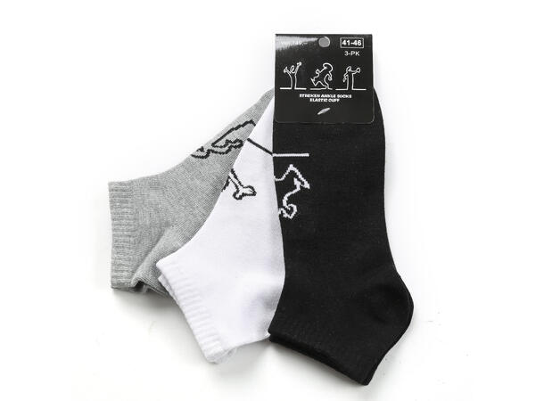 Streken Socks 3pk Ancle 41-46 3pk Ancle Sock, Ass. colors.