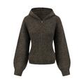 YTT07084 VN Olive M/L Ladie's Alpace Hooded Sweater