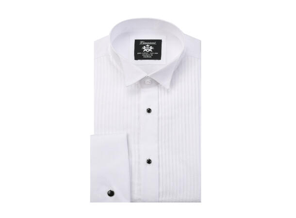 387-B Tux Mod White L Smoking Skjorte