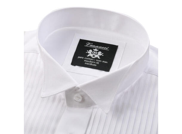 387-B Tux Mod White L Smoking Skjorte