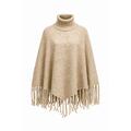 YTT07587 Beige One size Ladie's Poncho