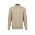 YTT07738 Sand S Men's Half Zip Cashmere Sweater