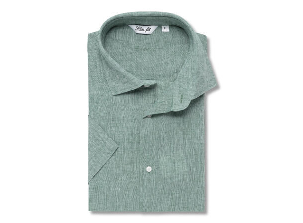 1123-S Mod Green M LINEN - Short Sleeve